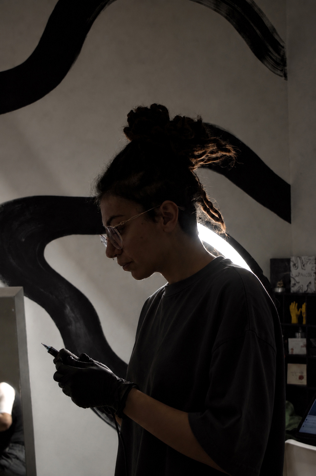 Placeholder portrait — replace with a photo of Nathalie, co-owner and tattoo artist at Studio 21 Tattoo Yerevan specializing in microrealism.