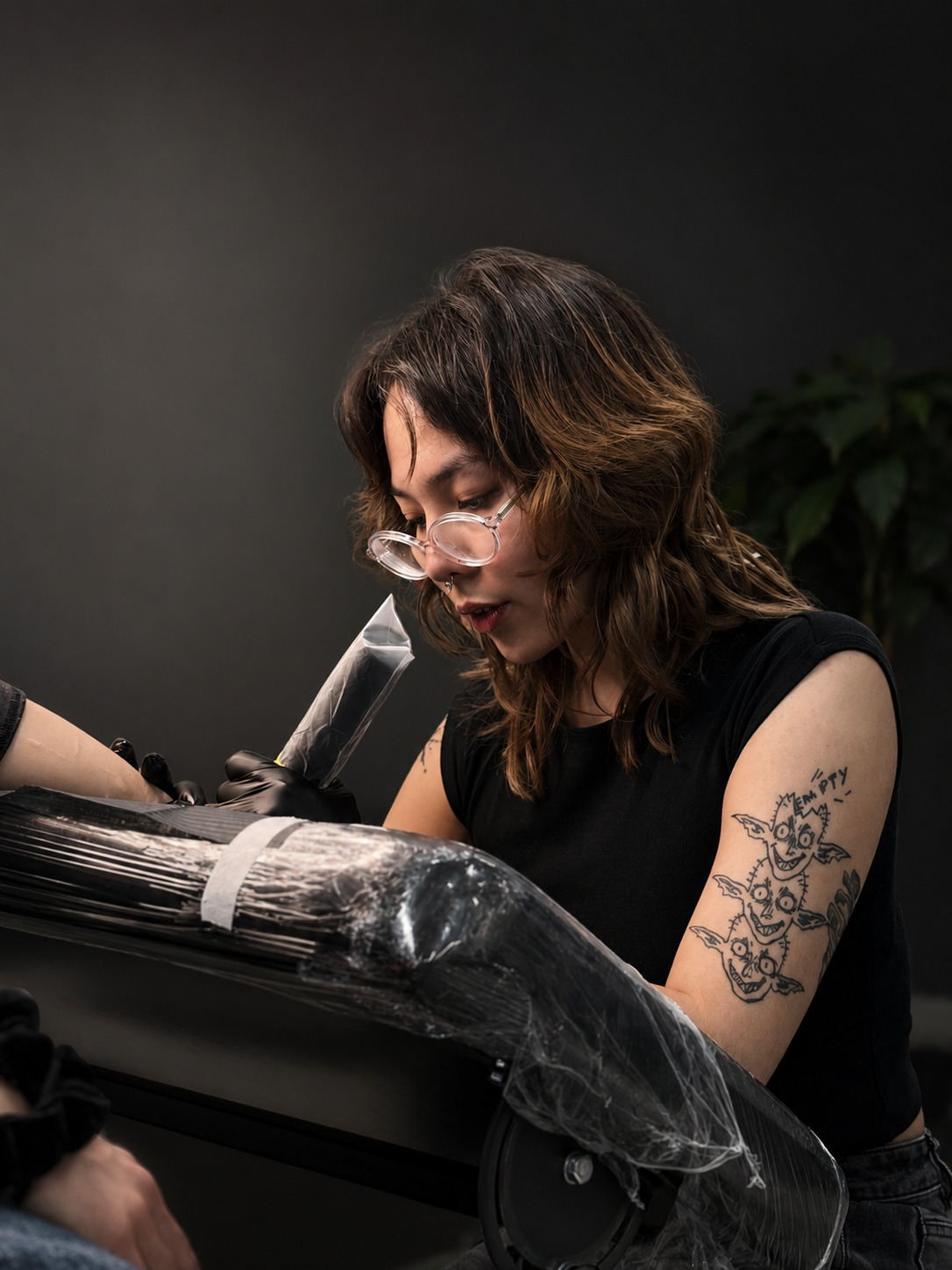 Placeholder portrait — replace with a photo of Sabine, tattoo artist at Studio 21 Tattoo Yerevan specializing in blackwork and gothic style.